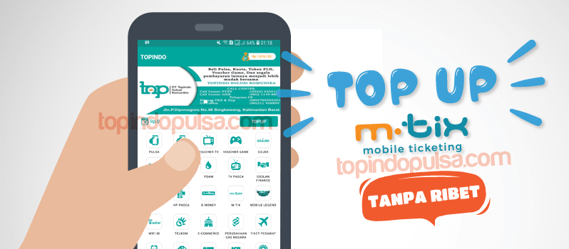 topup saldo m-tix topindo
